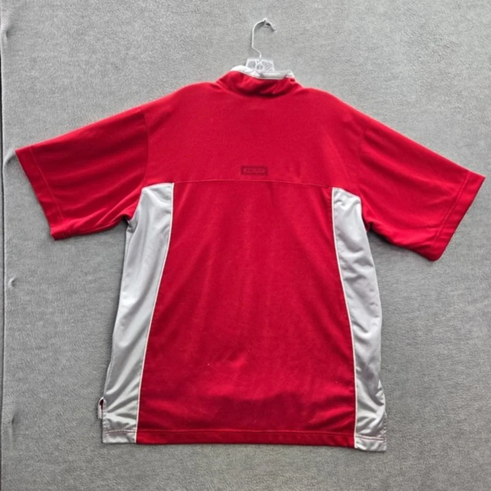VINTAGE‎ Nike Men Shirt Large Red Logo Center Basketball Swoosh Dri Fit